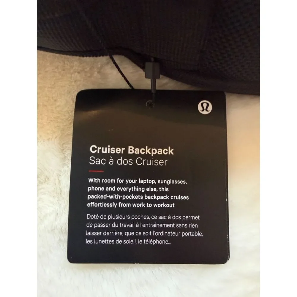 lululemon athletica Black Cruiser Multi-Pocket Everyday Backpack